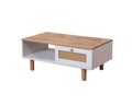 Masuta de cafea, Wolina, Bohem, 100x45x45 cm, PAL, Alb / Stejar