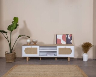 55x180x41 cm, Alb;Stejar