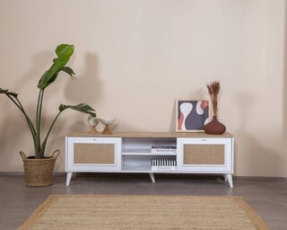 55x180x41 cm, Alb;Stejar