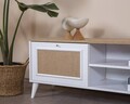 Comoda TV, Wolina, Mount, 55x180x41 cm, MDF , Alb / Stejar