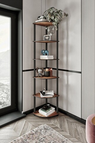 Corp biblioteca, Poter, Bookcase 6 Corner, 34x173x34 cm, MDF , Maro
