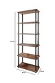 Corp biblioteca, Poter, Bookcase 6 Rect, 60x173x30 cm, MDF , Maro