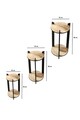 Suport din lemn pentru plante, Poter, Flower Desk Round, MDF , Stejar