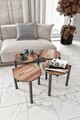 Set masute Nesting 4 piese, Poter, Lavia 4, MDF , Maro
