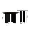 Set masute de cafea, Rotexa, Leo (45 + 42), MDF , Negru