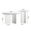 Set masute de cafea, Rotexa, Leo (45 + 42), MDF , Alb