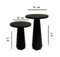 Set masute de cafea, Rotexa, Lilyum (57 + 47), MDF , Negru