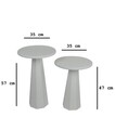 Set masute de cafea, Rotexa, Lilyum (57 + 47), MDF , Alb