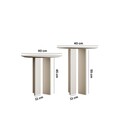 Set masute de cafea, Rotexa, Leo (55 + 45), MDF , Crem