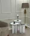 Set masute de cafea, Rotexa, Leo (55 + 50 + 45), MDF , Alb