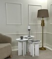 Set masute de cafea, Rotexa, Leo (55 + 50 + 45), MDF , Alb