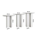 Set masute de cafea, Rotexa, Leo (55 + 50 + 45), MDF , Alb
