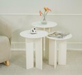 Set masute de cafea, Rotexa, Leo (55 + 50 + 45), MDF , Crem