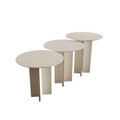 Set masute de cafea, Rotexa, Leo (55 + 50 + 45), MDF , Crem