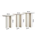 Set masute de cafea, Rotexa, Leo (55 + 50 + 45), MDF , Crem