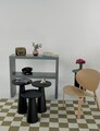 Set masute 2 piese, Rotexa, Lilyum (57 + 52 + 47), MDF , Negru