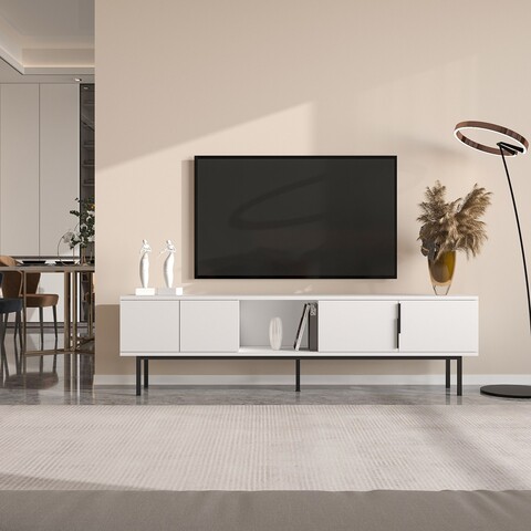 Comoda TV, Odessa, Ramsey, 180x50x29 cm, PAL, Alb