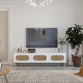Comoda TV, Odessa, Elena, 180x42 cm, PAL, Alb / Ratan