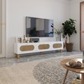 Comoda TV, Odessa, Elena, 180x42 cm, PAL, Alb / Ratan