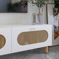 Comoda TV, Odessa, Elena, 180x42 cm, PAL, Alb / Ratan