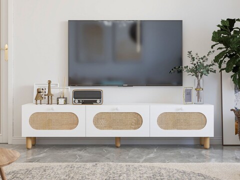 Comoda TV, Odessa, Elena, 180x42 cm, PAL, Alb