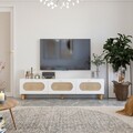 Comoda TV, Odessa, Elena, 180x42 cm, PAL, Alb