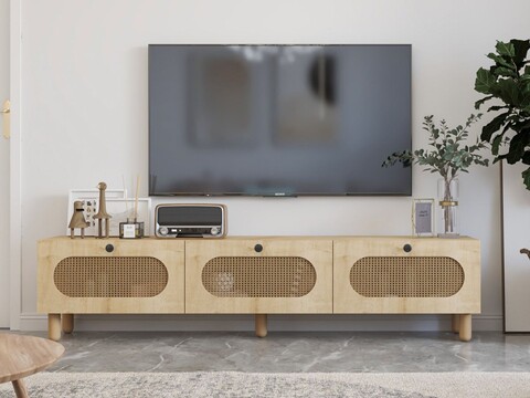 Comoda TV, Odessa, Elena, 180x42 cm, PAL, Stejar Safir / Ratan