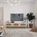 Comoda TV, Odessa, Elena, 180x42 cm, PAL, Stejar Safir / Ratan