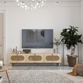 Comoda TV, Odessa, Elena, 180x42 cm, PAL, Stejar Safir / Ratan