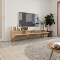 Comoda TV, Odessa, Elena, 180x42 cm, PAL, Stejar Safir / Ratan