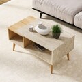 Masuta de cafea, Odessa, Austin, 90x40x50 cm, PAL, Travertin / Stejar Safir