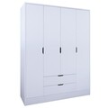 Dulap pentru haine, Miwood, Duru 4 Door 1600-017, 140x182x45 cm, PAL, Alb mat