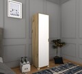 Dulap pentru haine, Miwood, 40 Cm 1600-014, 40x183x45 cm, PAL, Nuc deschis / Alb