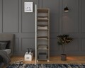 Dulap pentru haine, Miwood, 40 Cm 1600-014, 40x183x45 cm, PAL, Nuc deschis / Alb