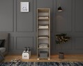 Dulap pentru haine, Miwood, 40 Cm 1600-014, 40x183x45 cm, PAL, Nuc deschis / Alb