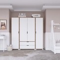 Dulap pentru haine, Miwood, Nisan 1600-024, 170x183x45 cm, PAL, Nuc deschis / Alb