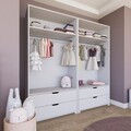 Dulap pentru haine, Miwood, Duru 1600-022, 180x183x45 cm, PAL, Alb mat