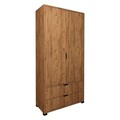 Dulap pentru haine, Miwood, Atlas 1600-51, 90x183x45 cm, PAL, Maro
