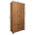 Dulap pentru haine, Miwood, Atlas 1600-51, 90x183x45 cm, PAL, Maro