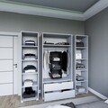 Dulap pentru haine, Miwood, Duru 1600-023, 170x183x45 cm, PAL, Alb mat