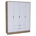 Dulap pentru haine, Miwood, Nisan 1600-018, 170x183x45 cm, PAL, Nuc deschis / Alb