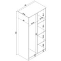 Dulap pentru haine, Miwood, Kardelen 1600-122, 80x180x51 cm, PAL, Maro