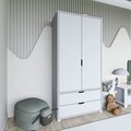 Dulap pentru haine, Miwood, 90 cm 1600-016, 90x183x45 cm, PAL, Alb