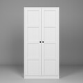Dulap pentru haine, Miwood, Lucas 1600-81, 94x190x60 cm, PAL, Alb