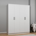 Dulap pentru haine, Miwood, Kardelen 1600-99, 140x180x51 cm, PAL, Alb