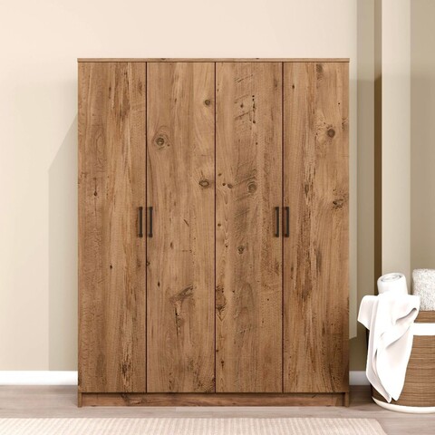 Dulap pentru haine, Miwood, Kardelen 1600-114, 140x180x51 cm, PAL, Maro