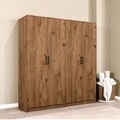 Dulap pentru haine, Miwood, Kardelen 1600-115, 160x180x51 cm, PAL, Maro