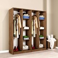 Dulap pentru haine, Miwood, Kardelen 1600-115, 160x180x51 cm, PAL, Maro