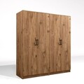 Dulap pentru haine, Miwood, Kardelen 1600-115, 160x180x51 cm, PAL, Maro