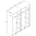 Dulap pentru haine, Miwood, Kardelen 1600-115, 160x180x51 cm, PAL, Maro